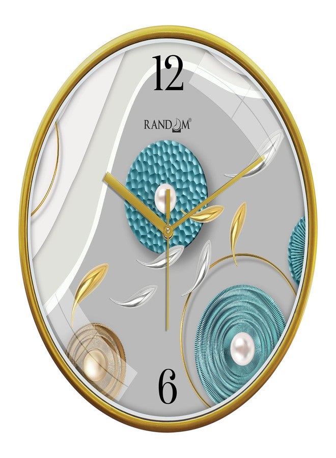 Random Plastic 12 Inch Silent Sweep Wall Clock | Stylish Round Decorative Wall Clock for Bedroom, Living Room, Kitchen, and Office | Modern Fancy Analog Clock Design for Home Decor,Multicolour - Image 1